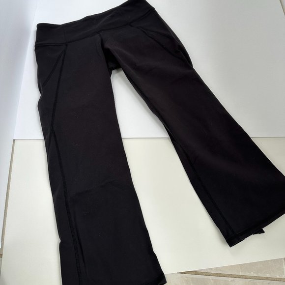 Athleta Leggings Power Ananda Black Capri Split Kick Hem Workout Yoga XS #268553 - Picture 5 of 9